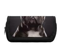 Rkklvbns French Bulldog Pencil Case Double Large Capacity Pencil Box Durable Pen Bag with Zipper Multi-Slot Pen Pouch Stylish Office Storage Box