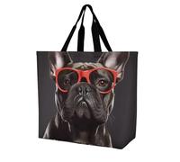 Rkklvbns French Bulldog Women Tote Bag Shoulder Grocerie Bags Portable Storage Handbag Lightweight Durable for Work Travel Casual Bag