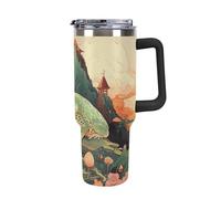Rkklvbns Frog on Mountain Travel Coffee Cup, 40 Oz Tumbler with Handle And Straw Lid, Leak-proof Large Capacity Car Cup, Keeps Cold Or Hot for Gym, Travel Sports