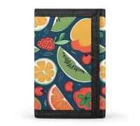 Rkklvbns Fruits Pattern Trifold Wallet for Men Minimalist Design Slim Wallet with Money Pocket & Multiple Card Slots Stylish Durable Wallets