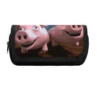 Rkklvbns Funny 3D Piggies Pencil Case Double Large Capacity Pencil Box Durable Pen Bag with Zipper Multi-Slot Pen Pouch Stylish Office Storage Box