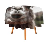 Rkklvbns Funny Alpaca Llama Tablecloth for Wedding, Washable Table Cloth for Restaurant, Round Polyester Table Cover 36x36in for Party, Waterproof Tablecloth for Banquet, Holiday Decor