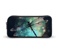 Rkklvbns Galaxy Animal Dragonfly Large Pencil Case Portable Pencil Bag with Zipper Stationery Organizer Simple Storage Aesthetic Stationery for Office College Adult Use