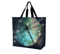 Rkklvbns Galaxy Animal Dragonfly Women Tote Bag Shoulder Grocerie Bags Portable Storage Handbag Lightweight Durable for Work Travel Casual Bag