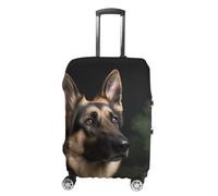 Rkklvbns German Shepherd Luggage Cover for Travel, Washable Suitcase Protector for Home, Anti Scratch Luggage Covers with Zippers on Both Sides, Stretchable Outdoor Accessories, white, L, Luggage Case