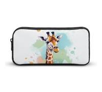 Rkklvbns Giraffe Art Illustration Large Pencil Case Portable Pencil Bag with Zipper Stationery Organizer Simple Storage Aesthetic Stationery for Office College Adult Use