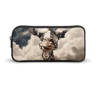 Rkklvbns Giraffe in The Clouds Large Pencil Case Portable Pencil Bag with Zipper Stationery Organizer Simple Storage Aesthetic Stationery for Office College Adult Use