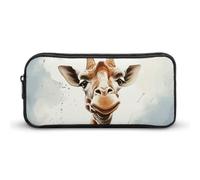 Rkklvbns Giraffe Large Pencil Case Portable Pencil Bag with Zipper Stationery Organizer Simple Storage Aesthetic Stationery for Office College Adult Use