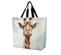 Rkklvbns Giraffe Women Tote Bag Shoulder Grocerie Bags Portable Storage Handbag Lightweight Durable for Work Travel Casual Bag