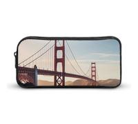 Rkklvbns Golden Gate Bridge Large Pencil Case Portable Pencil Bag with Zipper Stationery Organizer Simple Storage Aesthetic Stationery for Office College Adult Use