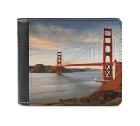 Rkklvbns Golden Gate Bridge Leather Wallets RFID Blocking Slim Front Pocket Wallet Leather Money Clip, Stylish Mens Bifold Wallet Credit Card Holder Gift for Men