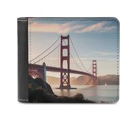 Rkklvbns Golden Gate Bridge Leather Wallets RFID Blocking Slim Front Pocket Wallet Leather Money Clip, Stylish Mens Bifold Wallet Credit Card Holder Gift for Men