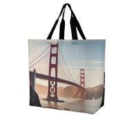 Rkklvbns Golden Gate Bridge Women Tote Bag Shoulder Grocerie Bags Portable Storage Handbag Lightweight Durable for Work Travel Casual Bag