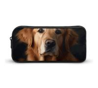 Rkklvbns Golden Retriever Large Pencil Case Portable Pencil Bag with Zipper Stationery Organizer Simple Storage Aesthetic Stationery for Office College Adult Use