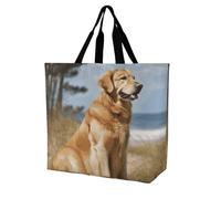 Rkklvbns Golden Retriever Women Tote Bag Shoulder Grocerie Bags Portable Storage Handbag Lightweight Durable for Work Travel Casual Bag