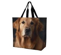 Rkklvbns Golden Retriever Women Tote Bag Shoulder Grocerie Bags Portable Storage Handbag Lightweight Durable for Work Travel Casual Bag