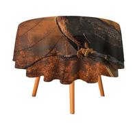 Rkklvbns Golden Sunset Bald Eagle Tablecloth for Wedding, Washable Table Cloth for Restaurant, Round Polyester Table Cover 50x50in for Party, Waterproof Tablecloth for Banquet, Holiday Decor