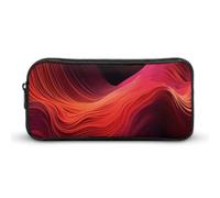Rkklvbns Gradient Red Large Pencil Case Portable Pencil Bag with Zipper Stationery Organizer Simple Storage Aesthetic Stationery for Office College Adult Use