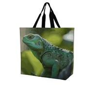 Rkklvbns Green Lizard Women Tote Bag Shoulder Grocerie Bags Portable Storage Handbag Lightweight Durable for Work Travel Casual Bag