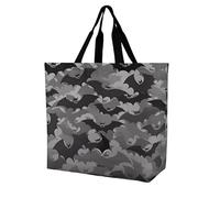 Rkklvbns Halloween Bats Grey Women Tote Bag Shoulder Grocerie Bags Portable Storage Handbag Lightweight Durable for Work Travel Casual Bag