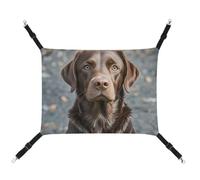 Rkklvbns Hanging Pets Hammock for Cage, Brown Labrador Retriever Pet Hammock Bed Soft, Cat Hammock, Washable Outdoor Mat, Comfortable Pet Cage Hammock with Adjustable Straps