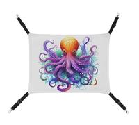 Rkklvbns Hanging Pets Hammock for Cage, Colorful Octopus Pet Hammock Bed Soft, Cat Hammock, Washable Outdoor Mat, Comfortable Pet Cage Hammock with Adjustable Straps
