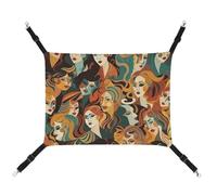 Rkklvbns Hanging Pets Hammock for Cage, Different Faces Pet Hammock Bed Soft, Cat Hammock, Washable Outdoor Mat, Comfortable Pet Cage Hammock with Adjustable Straps