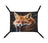 Rkklvbns Hanging Pets Hammock for Cage, Funny Fox Creature Sleeping Pet Hammock Bed Soft, Cat Hammock, Washable Outdoor Mat, Comfortable Pet Cage Hammock with Adjustable Straps