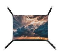 Rkklvbns Hanging Pets Hammock for Cage, Magnificent Rainstorm Cloud Pet Hammock Bed Soft, Cat Hammock, Washable Outdoor Mat, Comfortable Pet Cage Hammock with Adjustable Straps