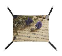 Rkklvbns Hanging Pets Hammock for Cage, Music Sheet Pet Hammock Bed Soft, Cat Hammock, Washable Outdoor Mat, Comfortable Pet Cage Hammock with Adjustable Straps