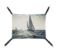 Rkklvbns Hanging Pets Hammock for Cage, Ocean Sailing Pet Hammock Bed Soft, Cat Hammock, Washable Outdoor Mat, Comfortable Pet Cage Hammock with Adjustable Straps