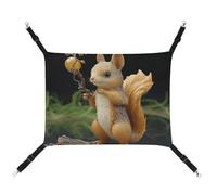 Rkklvbns Hanging Pets Hammock for Cage, Resin Squirrel Pet Hammock Bed Soft, Cat Hammock, Washable Outdoor Mat, Comfortable Pet Cage Hammock with Adjustable Straps