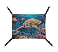Rkklvbns Hanging Pets Hammock for Cage, Tropical Fish Starfish Pet Hammock Bed Soft, Cat Hammock, Washable Outdoor Mat, Comfortable Pet Cage Hammock with Adjustable Straps