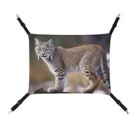 Rkklvbns Hanging Pets Hammock for Cage, Wild Bobcat Pet Hammock Bed Soft, Cat Hammock, Washable Outdoor Mat, Comfortable Pet Cage Hammock with Adjustable Straps
