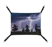 Rkklvbns Hanging Pets Hammock for Cage, Witch Prayed Pet Hammock Bed Soft, Cat Hammock, Washable Outdoor Mat, Comfortable Pet Cage Hammock with Adjustable Straps