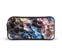 Rkklvbns Hydrangea Flowers in Vase Large Pencil Case Portable Pencil Bag with Zipper Stationery Organizer Simple Storage Aesthetic Stationery for Office College Adult Use