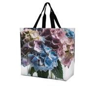 Rkklvbns Hydrangea Flowers in Vase Women Tote Bag Shoulder Grocerie Bags Portable Storage Handbag Lightweight Durable for Work Travel Casual Bag
