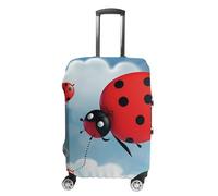 Rkklvbns Ladybug And Cloud Luggage Cover for Travel, Washable Suitcase Protector for Home, Anti Scratch Luggage Covers with Zippers on Both Sides, Stretchable Outdoor Accessories, white, L, Luggage