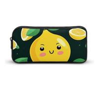 Rkklvbns Lemon Fruit Large Pencil Case Portable Pencil Bag with Zipper Stationery Organizer Simple Storage Aesthetic Stationery for Office College Adult Use