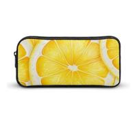 Rkklvbns Lemon Slice Pattern Large Pencil Case Portable Pencil Bag with Zipper Stationery Organizer Simple Storage Aesthetic Stationery for Office College Adult Use