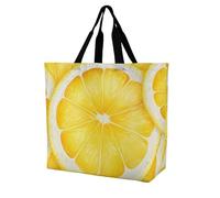 Rkklvbns Lemon Slice Pattern Women Tote Bag Shoulder Grocerie Bags Portable Storage Handbag Lightweight Durable for Work Travel Casual Bag