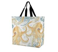Rkklvbns Light Yellow Fish Women Tote Bag Shoulder Grocerie Bags Portable Storage Handbag Lightweight Durable for Work Travel Casual Bag
