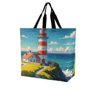 Rkklvbns Lighthouse Diamond Paint Women Tote Bag Shoulder Grocerie Bags Portable Storage Handbag Lightweight Durable for Work Travel Casual Bag