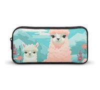 Rkklvbns Lovely Alpaca Large Pencil Case Portable Pencil Bag with Zipper Stationery Organizer Simple Storage Aesthetic Stationery for Office College Adult Use