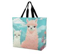 Rkklvbns Lovely Alpaca Women Tote Bag Shoulder Grocerie Bags Portable Storage Handbag Lightweight Durable for Work Travel Casual Bag
