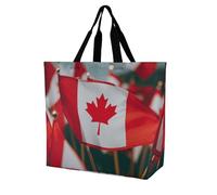 Rkklvbns Many Small Canadian Flags Women Tote Bag Shoulder Grocerie Bags Portable Storage Handbag Lightweight Durable for Work Travel Casual Bag
