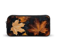 Rkklvbns Maple Leaf Art Painting Large Pencil Case Portable Pencil Bag with Zipper Stationery Organizer Simple Storage Aesthetic Stationery for Office College Adult Use