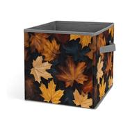 Rkklvbns Maple Leaf Art Painting Storage Bins, Collapsible Storage Basket with Handles, Large Clothes Fabric Organizer Bin for Organizing Books Blankets Toys