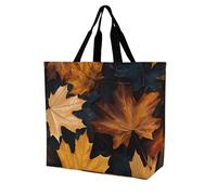 Rkklvbns Maple Leaf Art Painting Women Tote Bag Shoulder Grocerie Bags Portable Storage Handbag Lightweight Durable for Work Travel Casual Bag