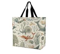 Rkklvbns Marine Animal Pattern Women Tote Bag Shoulder Grocerie Bags Portable Storage Handbag Lightweight Durable for Work Travel Casual Bag